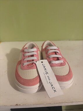 Janie and Jack Pink and Cream Girls' Casual Sneakers